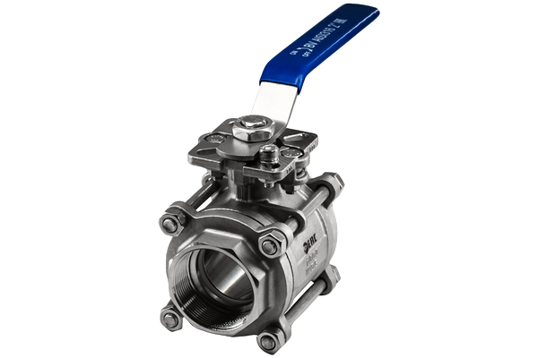 product - Кран шаровый муфтовый под привод нержавеющий (3PC), AISI316 DN50 (2"), (CF8M), PN40