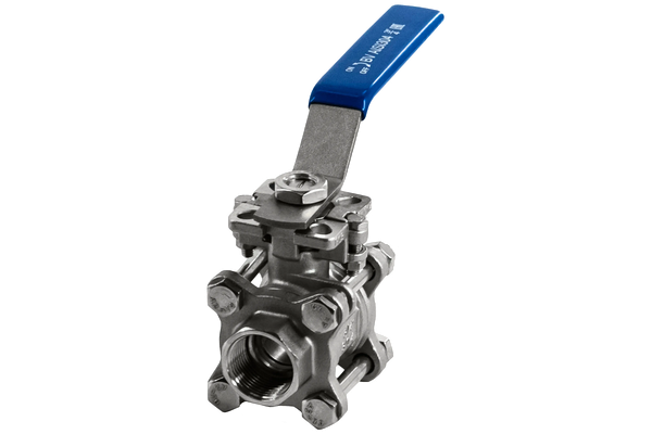product - Кран шаровый муфтовый под привод нержавеющий (3PC), AISI304 DN50 (2"), (CF8), PN40