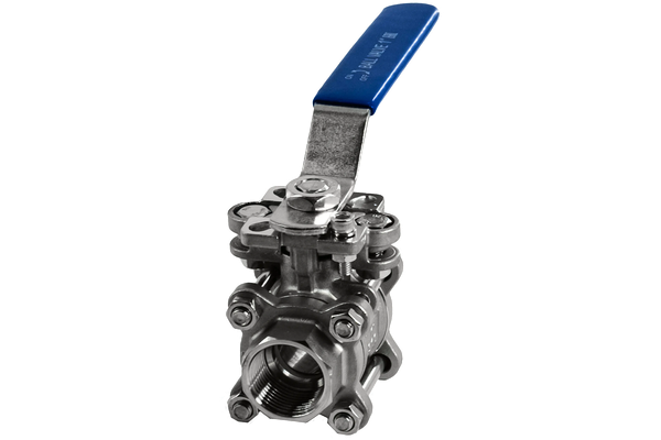 product - Кран шаровый муфтовый под привод нержавеющий (3PC), AISI316 DN25 (1"), (CF8M), PN64