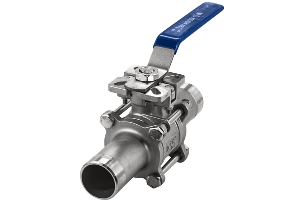 product - Кран шаровый приварной трехсоставной под привод нержавеющий (3PС), AISI304 DN40 (1_1/2"), (CF8),PN40