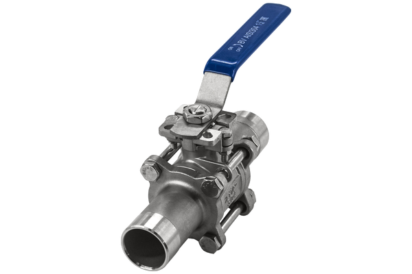 product - Кран шаровый приварной трехсоставной под привод нержавеющий (3PС), AISI304 DN32 (1_1/4"), (CF8),PN40