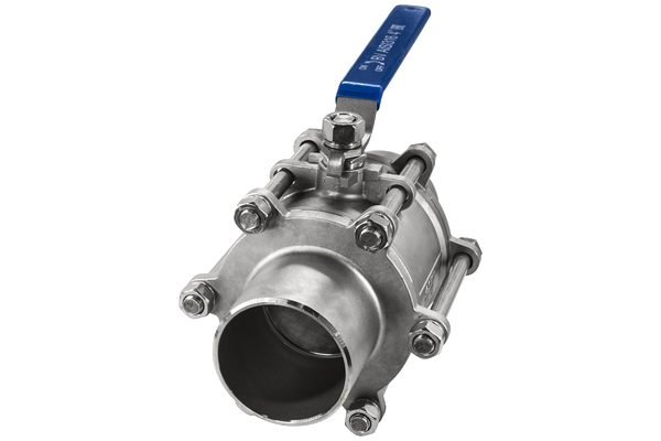 product - Кран шаровый приварной трехсоставной нержавеющий (3PC), AISI316 DN 100 (4"), (CF8M), PN16