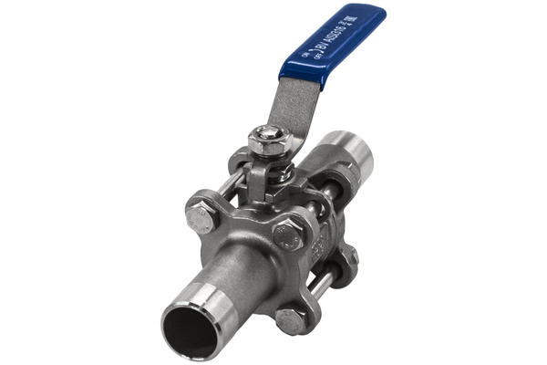 product - Кран шаровый приварной трехсоставной нержавеющий (3PC), AISI316 DN20 (3/4"), (CF8M), PN64