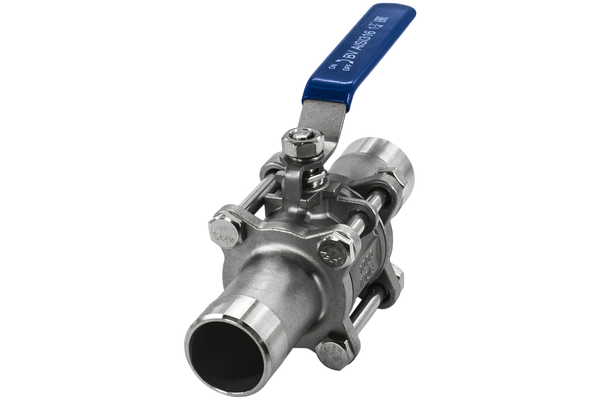 product - Кран шаровый приварной трехсоставной нержавеющий (3PC), AISI316 DN32 (1_1/4"), (CF8M), PN40