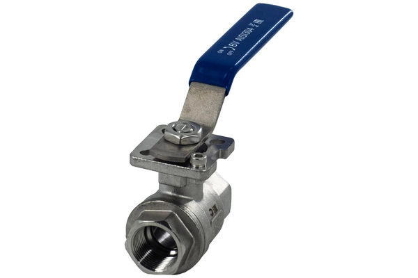 product - Кран шаровый муфтовый под привод нержавеющий (2PC), AISI304 DN20 (3/4"), (CF8), PN64