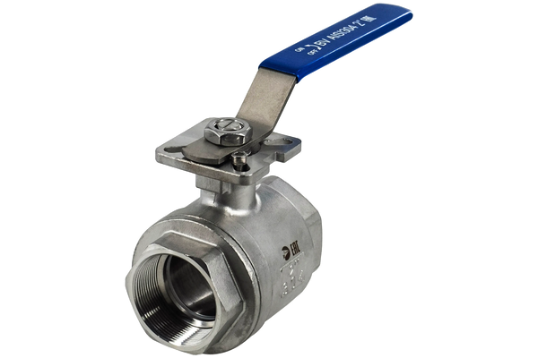 product - Кран шаровый муфтовый под привод нержавеющий (2PC), AISI304 DN 100 (4"), (CF8), PN16