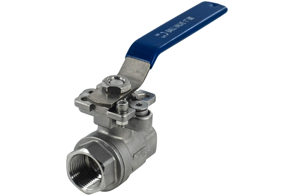 product - Кран шаровый муфтовый под привод нержавеющий (2PC), AISI304 DN25 (1"), (CF8), PN64