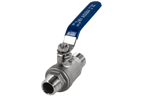 product - Кран шаровый муфтовый двусоставной НР/НР нержавеющий (2PC), AISI304 DN15 (1/2"), (CF8), PN63