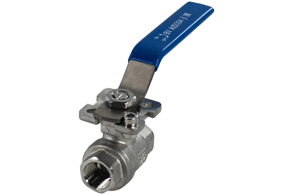 product - Кран шаровый муфтовый под привод нержавеющий (2PC), AISI304 DN15 (1/2"), (CF8), PN64