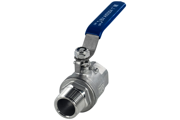 product - Кран шаровый муфтовый двусоставной ВР/НР нержавеющий (2PC), AISI304 DN25 (1"), (CF8), PN64