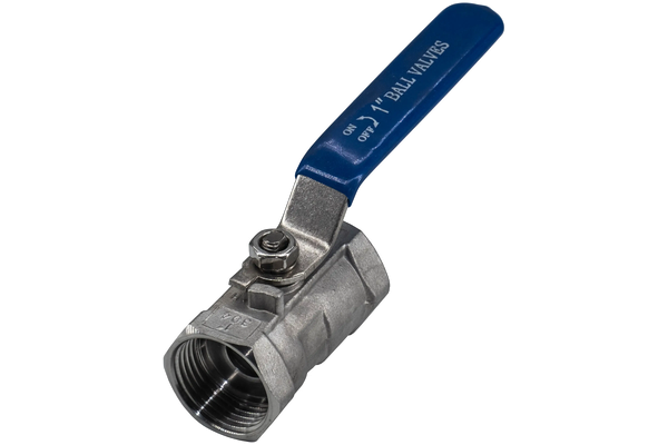 product - Кран шаровый муфтовый стандартнопроходной нержавеющий (1PC), AISI304 DN25 (1"), (CF8), PN64