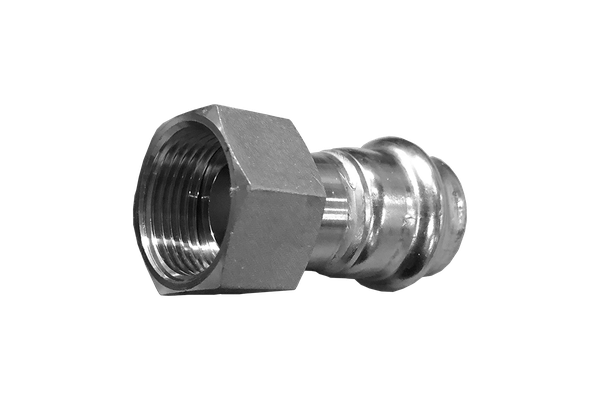 product - Пресс-соединитель прямой с накидной гайкой нержавеющий, AISI304 DN20x22mm (3/4"x22mm), CF8, PN16