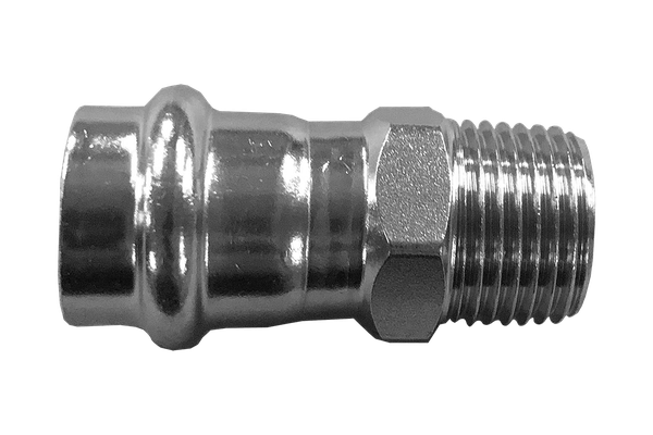product - Пресс-соединитель прямой с наружней резьбой нержавеющий, AISI304 DN25x35mm (1"x35mm), CF8, PN16