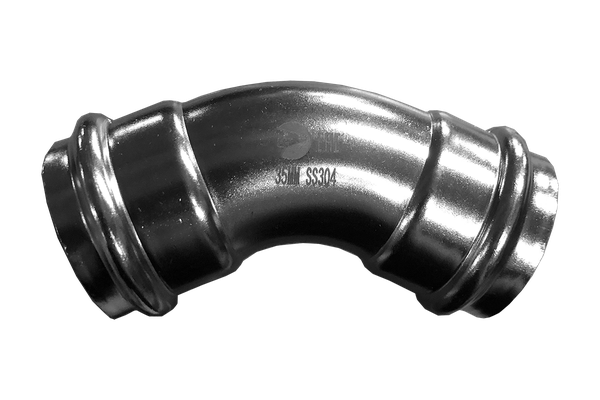 product - Пресс-отвод 45° нержавеющий, AISI304 22mm, CF8, PN16