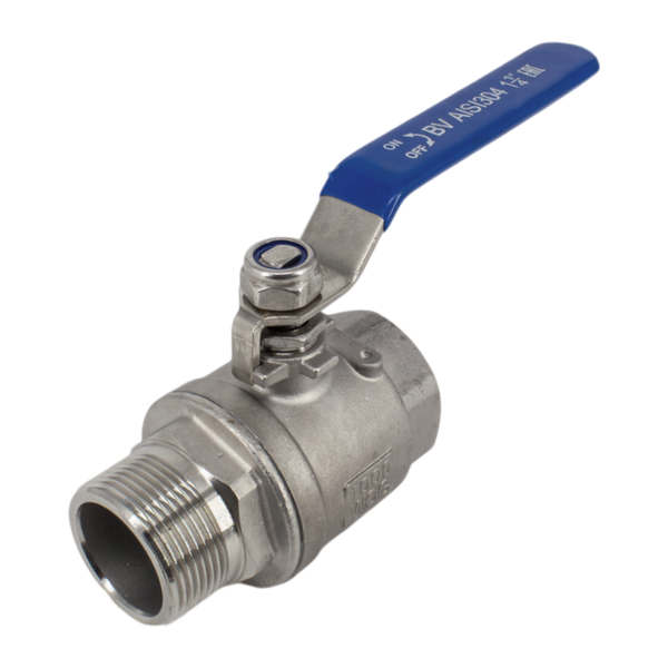 product - Кран шаровый муфтовый двусоставной ВР/НР нержавеющий (2PC), AISI304 DN32 (1_1/4"), (CF8), PN40