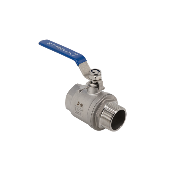 product - Кран шаровый муфтовый двусоставной ВР/НР нержавеющий (2PC), AISI304 DN40 (1_1/2"), (CF8), PN40