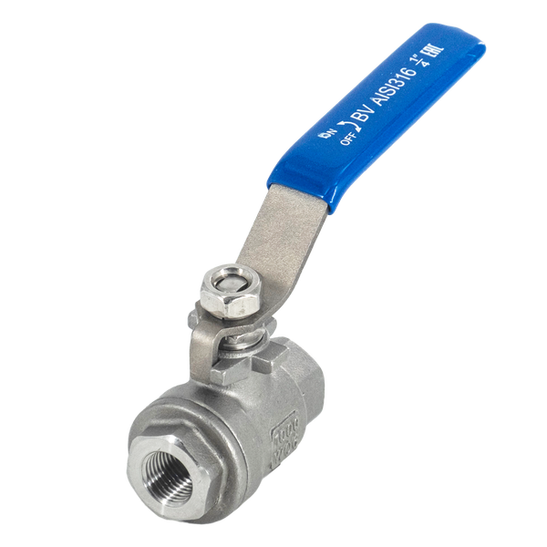 product - Кран шаровый муфтовый двусоставной нержавеющий (2PC), AISI316 DN 8 (1/4"), (CF8M), PN64