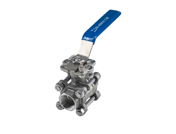 product - Кран шаровый муфтовый под привод нержавеющий (3PC), AISI316 DN20 (3/4"), (CF8M), PN64