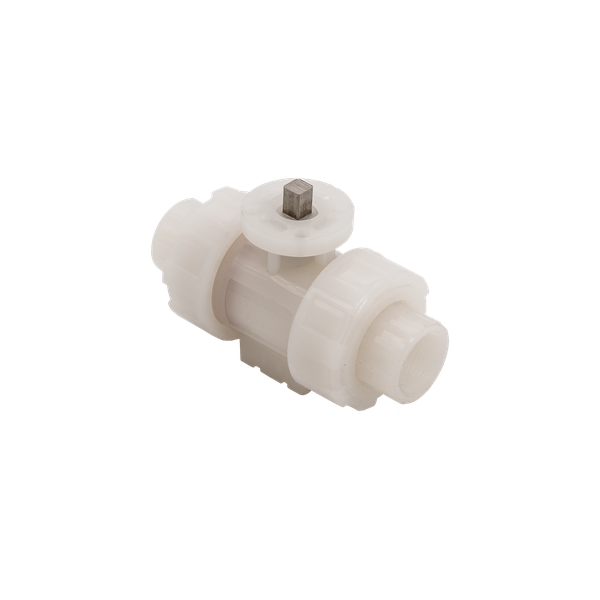 product - Кран шаровый муфтовый под привод пластиковый (3PC), PVDF, DN15 (d20), PN10