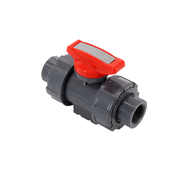 product - Кран шаровый муфтовый трёхсоставной пластиковый (3PC), UPVC, DN32 (d40), PN10