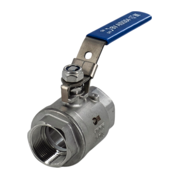 product - Кран шаровый муфтовый двусоставной с фиксатором нержавеющий (2PC), AISI304 DN32 (1_1/4"), (CF8),PN40