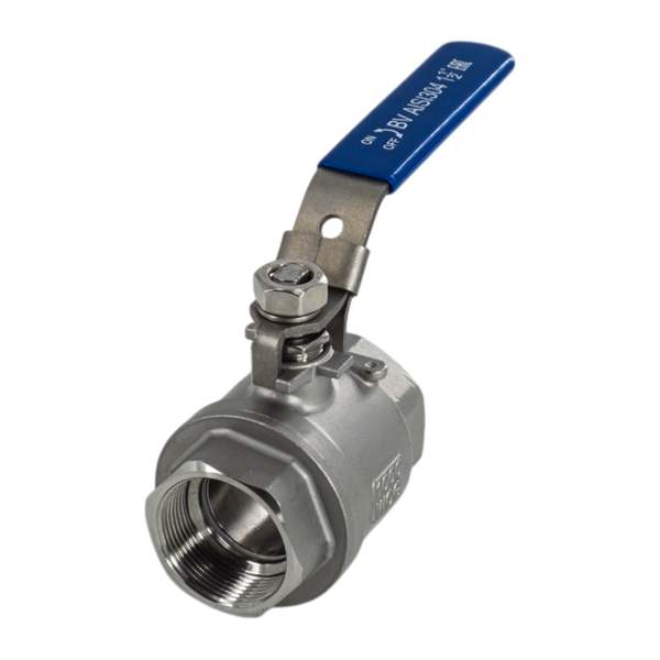 product - Кран шаровый муфтовый двусоставной с фиксатором нержавеющий (2PC), AISI304 DN40 (1_1/2"), (CF8),PN40