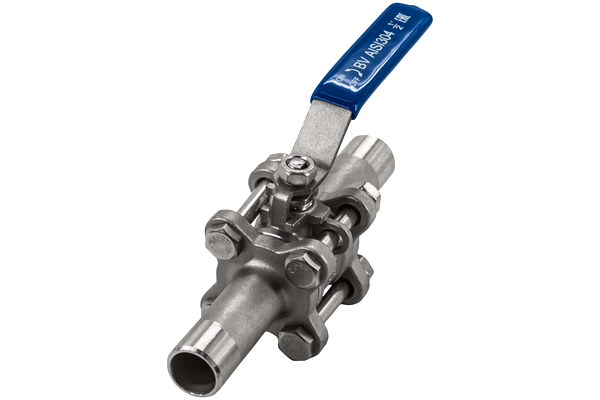 product - Кран шаровый приварной трехсоставной нержавеющий (3PC), AISI304 DN15 (1/2"), (CF8), PN64