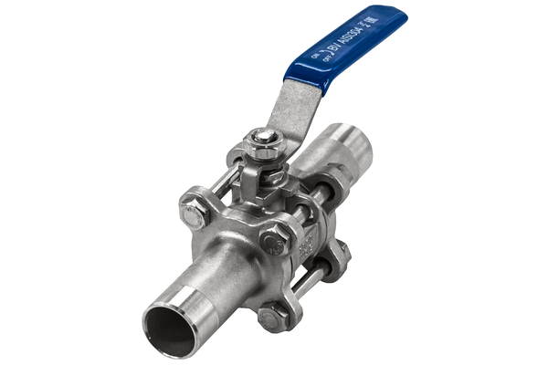 product - Кран шаровый приварной трехсоставной нержавеющий (3PC), AISI304 DN20 (3/4"), (CF8), PN64