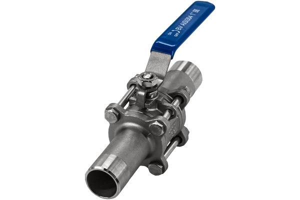product - Кран шаровый приварной трехсоставной нержавеющий (3PC), AISI304 DN25 (1"), (CF8), PN64
