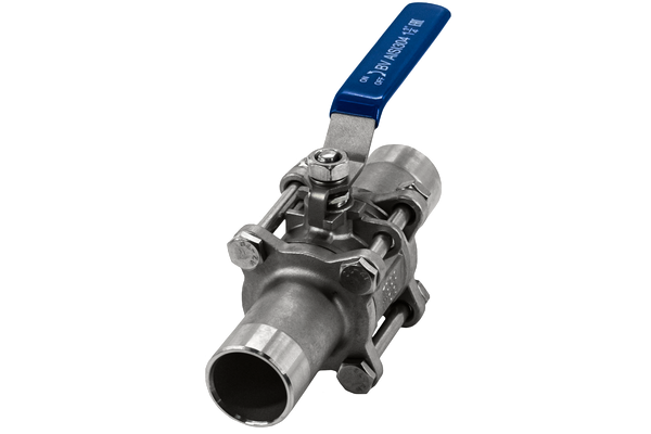 product - Кран шаровый приварной трехсоставной нержавеющий (3PC), AISI304 DN32 (1_1/4"), (CF8), PN40