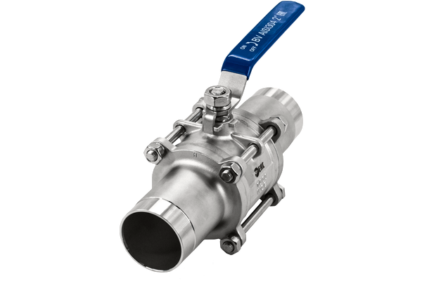 product - Кран шаровый приварной трехсоставной нержавеющий (3PC), AISI304 DN50 (2"), (CF8), PN40