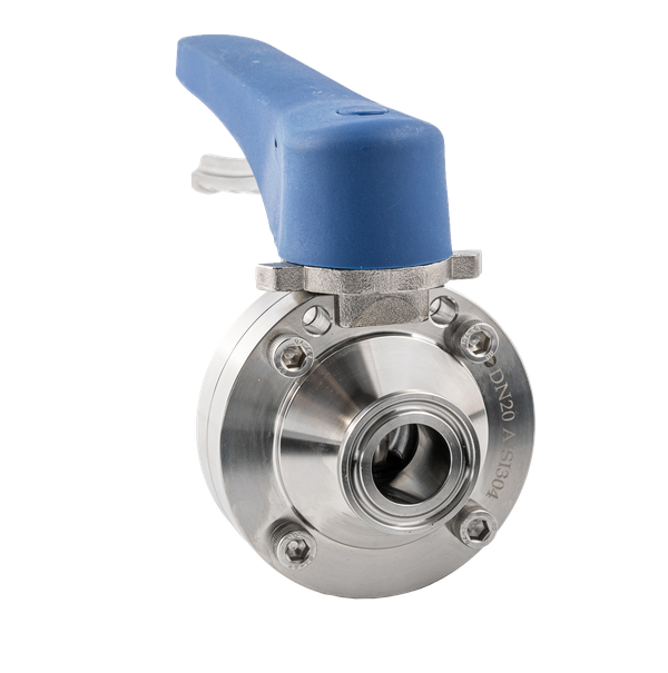 product - Затвор дисковый Clamp DIN нержавеющий под привод, EPDM, AISI304 DN20 (3/4"), (CF8), PN8