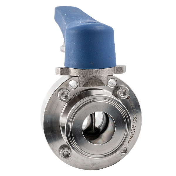 product - Затвор дисковый Clamp DIN нержавеющий под привод, EPDM, AISI304 DN25 (1"), (CF8), PN8